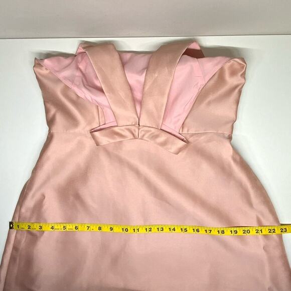 NWT | Alfred Sung | High-Neck Cutout Satin Dress | Toasted Sugar | 12R - Picture 10 of 15